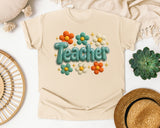 Teacher Daisy Stitch Graphic Tee graphic tee in Ivory