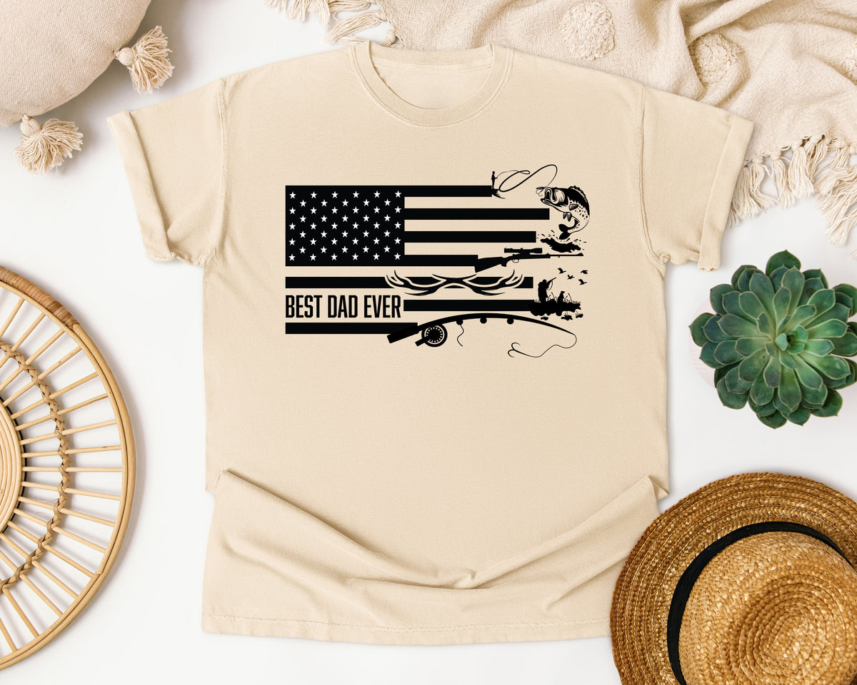 Best Dad Ever Black graphic tee in Ivory
