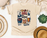 BBQ Beer And Being A Dad My Three Talents Grey 2 graphic tee in Ivory