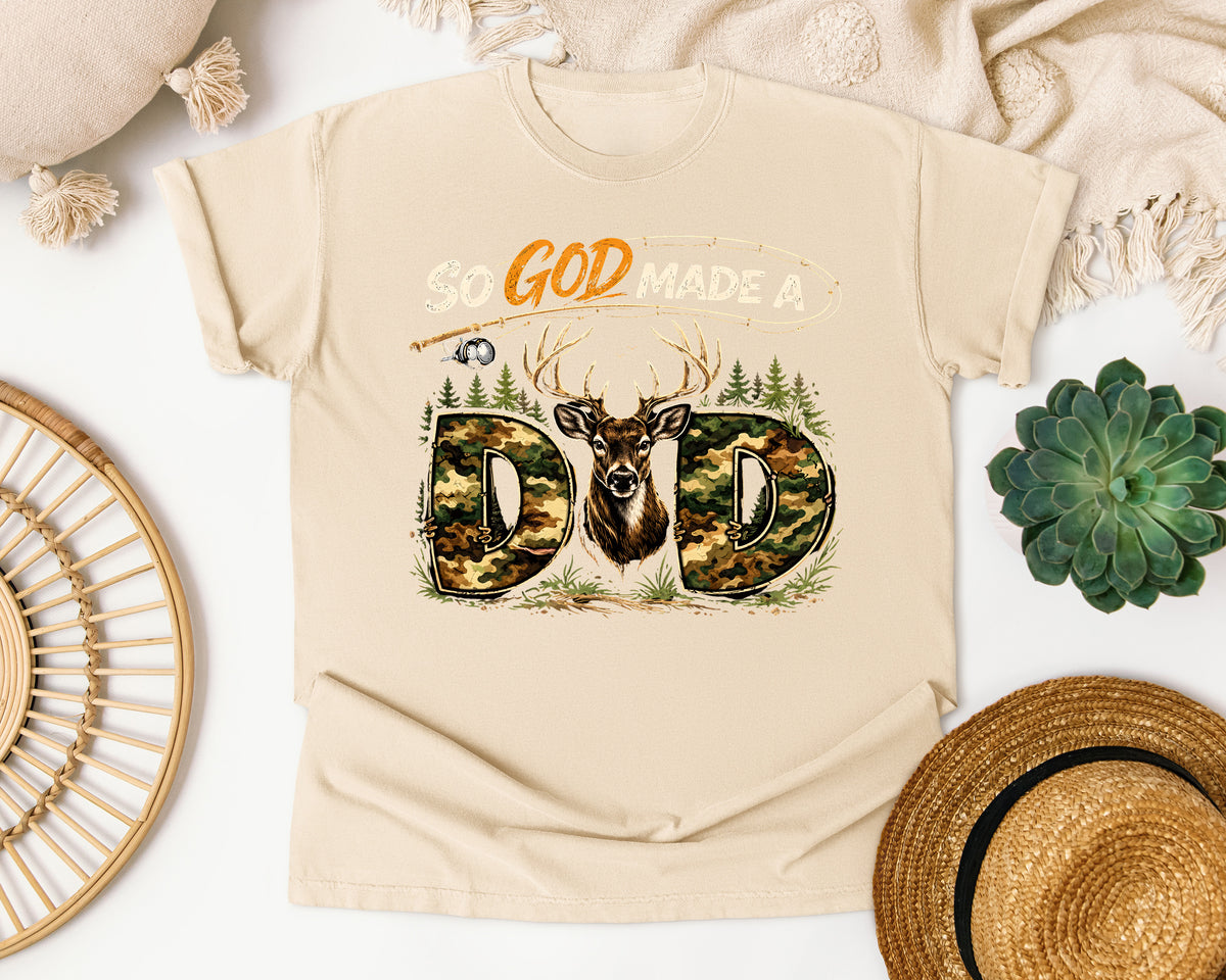 So God Made A Dad graphic tee in Ivory