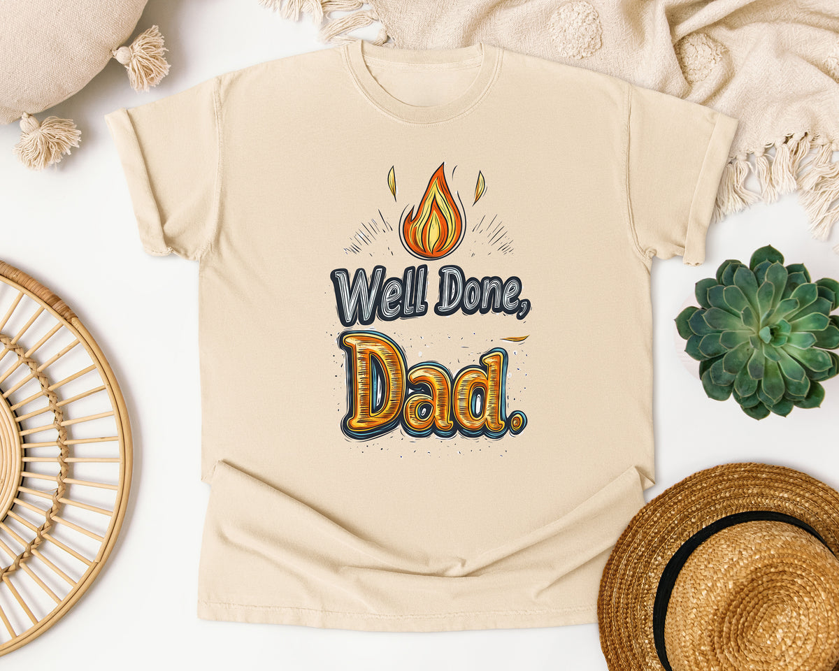Well Done Dad Grey graphic tee in Ivory