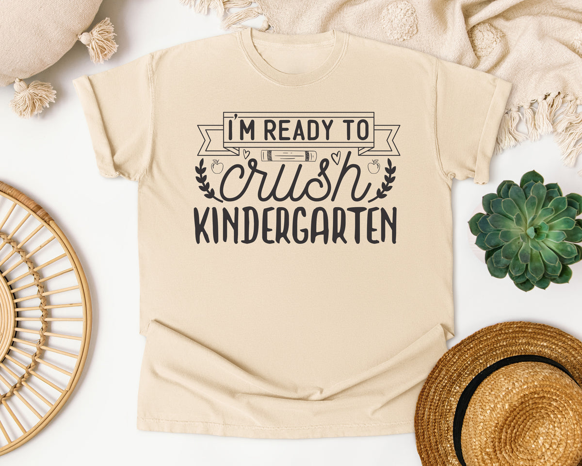 I'm Ready To Crush Kindergarten Grey graphic tee in Ivory