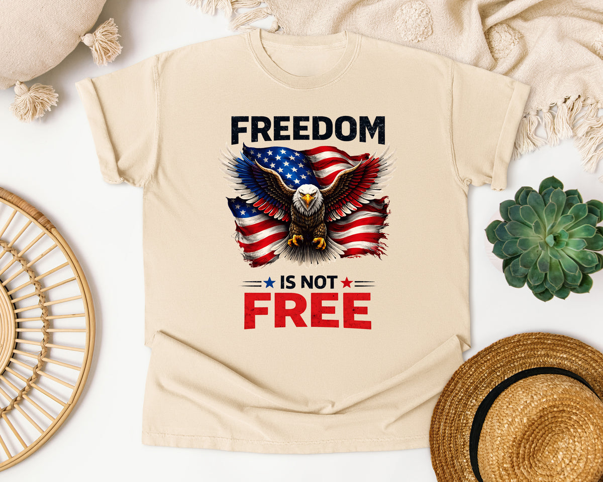 Freedom Is Not Free Black 2 graphic tee in Ivory