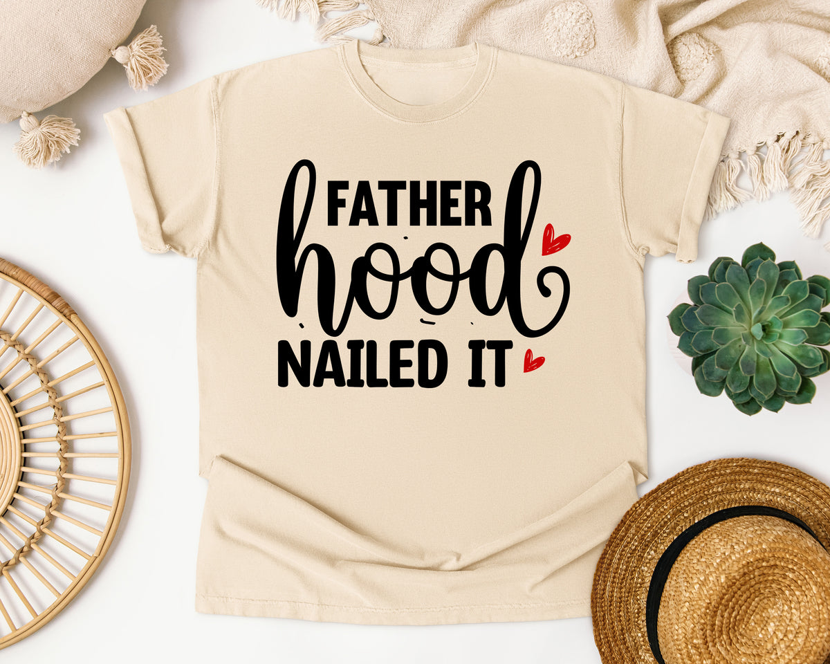Fatherhood Nailed It White graphic tee in Ivory