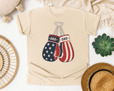 Patriotic Dad Boxing Gloves graphic tee in Ivory