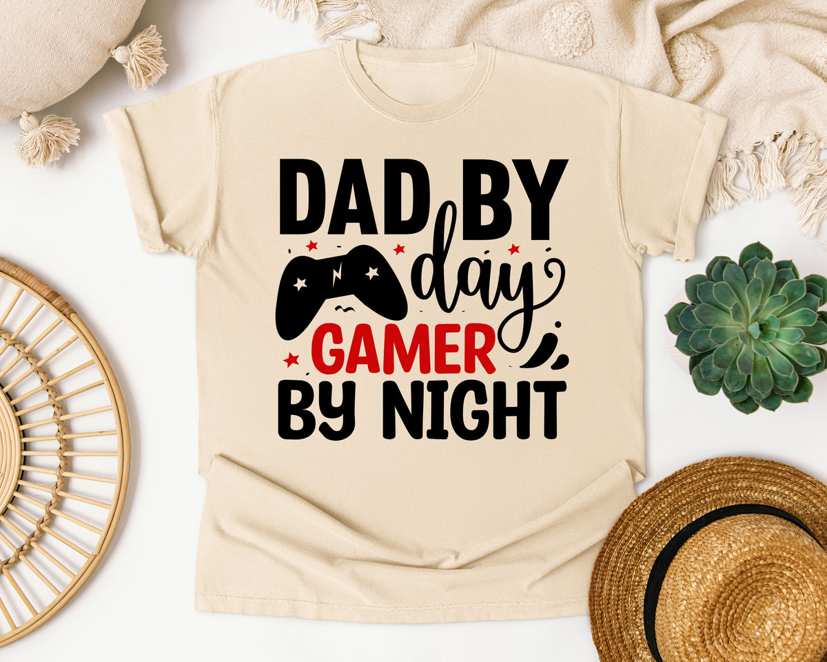Dad By Day Gamer By Night White graphic tee in Ivory
