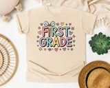 First Grade Bow Hearts Graphic Tee graphic tee in Ivory