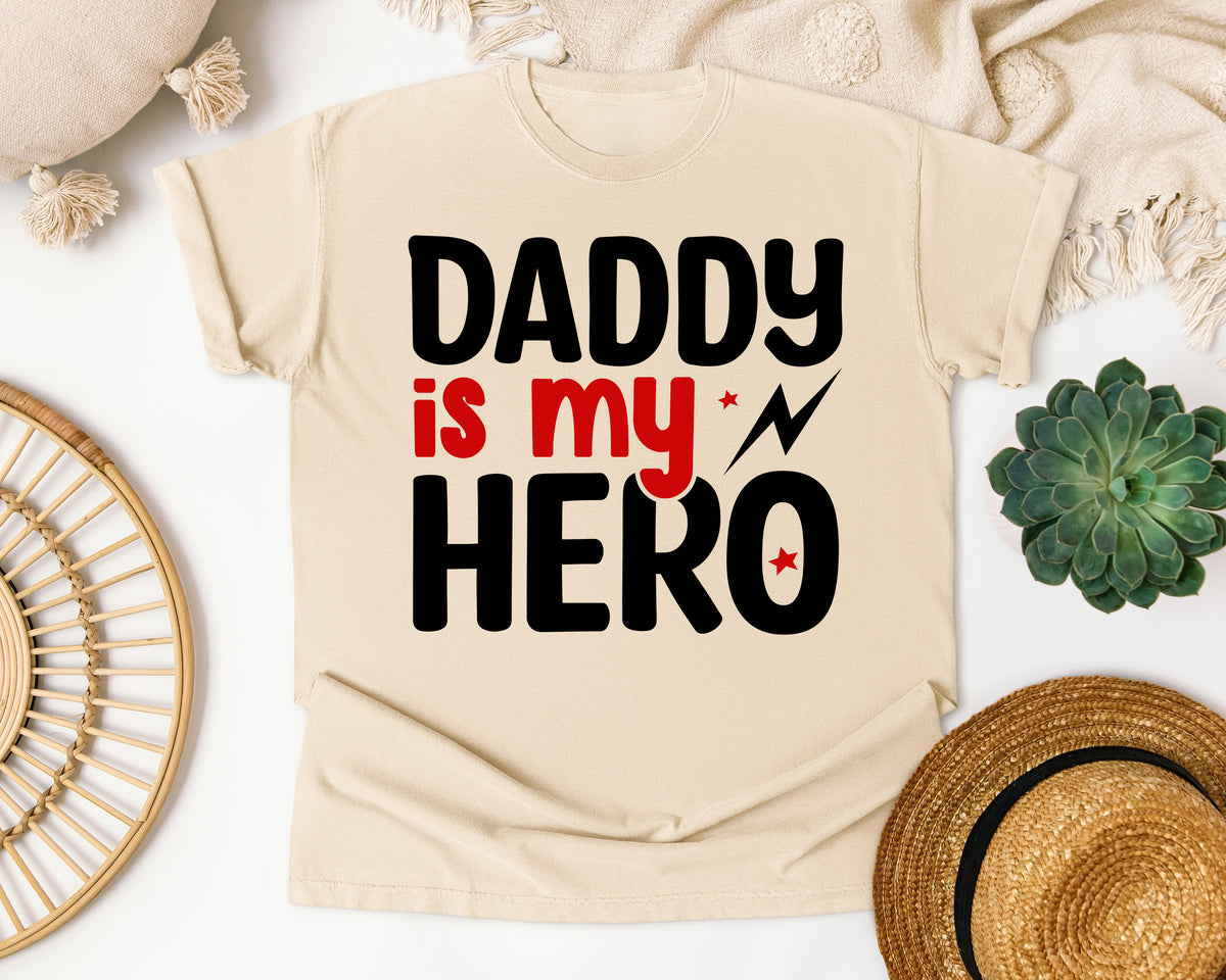 Daddy Is My Hero White graphic tee in Ivory