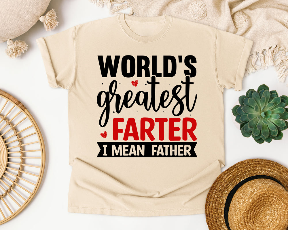 World's Greatest Farter I Mean Father graphic tee in Ivory