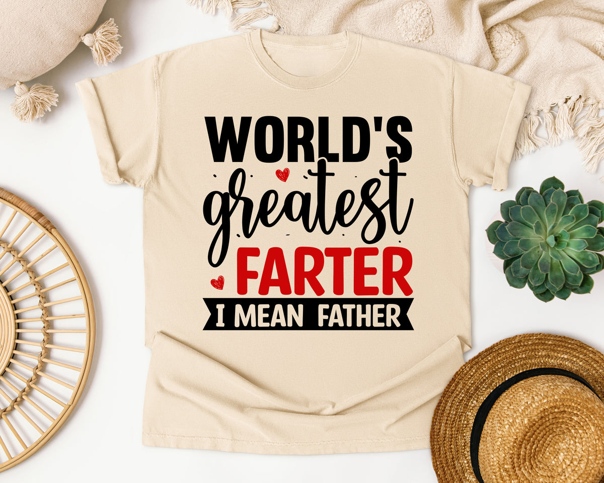 World's Greatest Farter I Mean Father graphic tee in Ivory