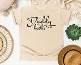 Daddy Is My Bestie Grey graphic tee in Ivory