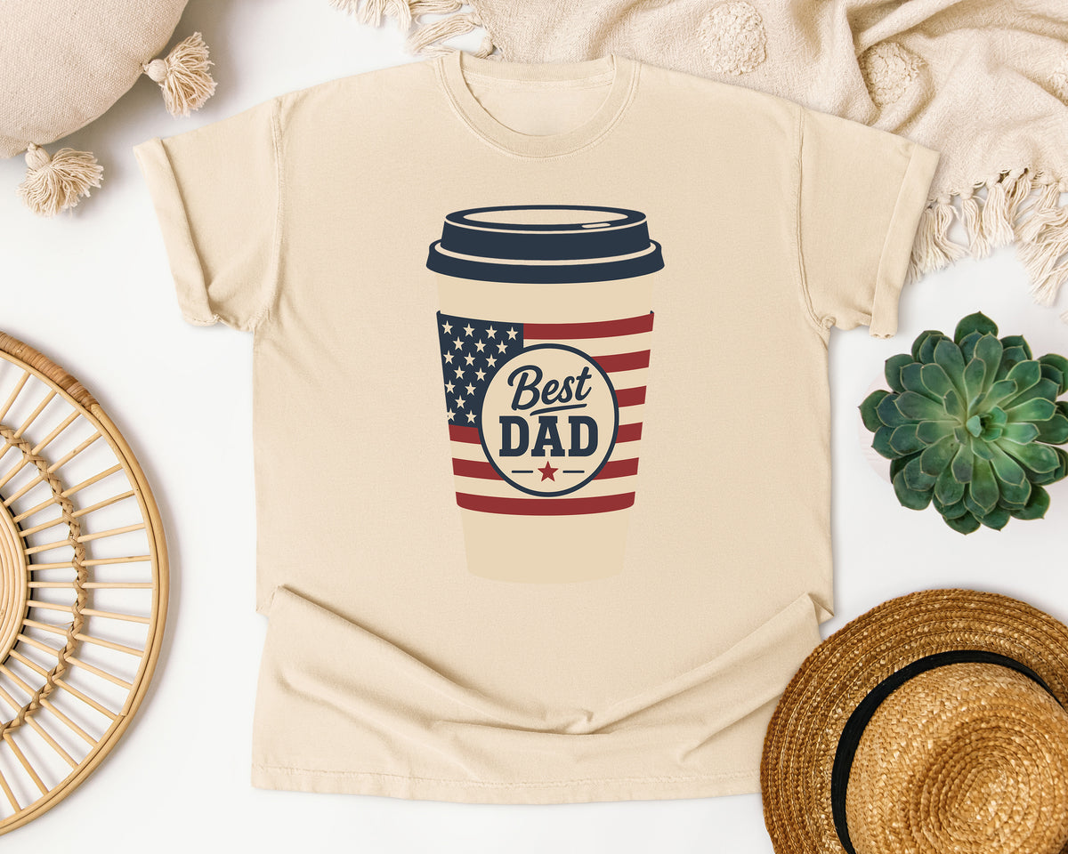 Best Dad Coffee Cup graphic tee in Ivory