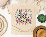 First Grade Bow Stars Graphic Tee graphic tee in Ivory