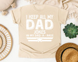 I Keep All My Dad Jokes In My Dad-A-Base White graphic tee in Ivory