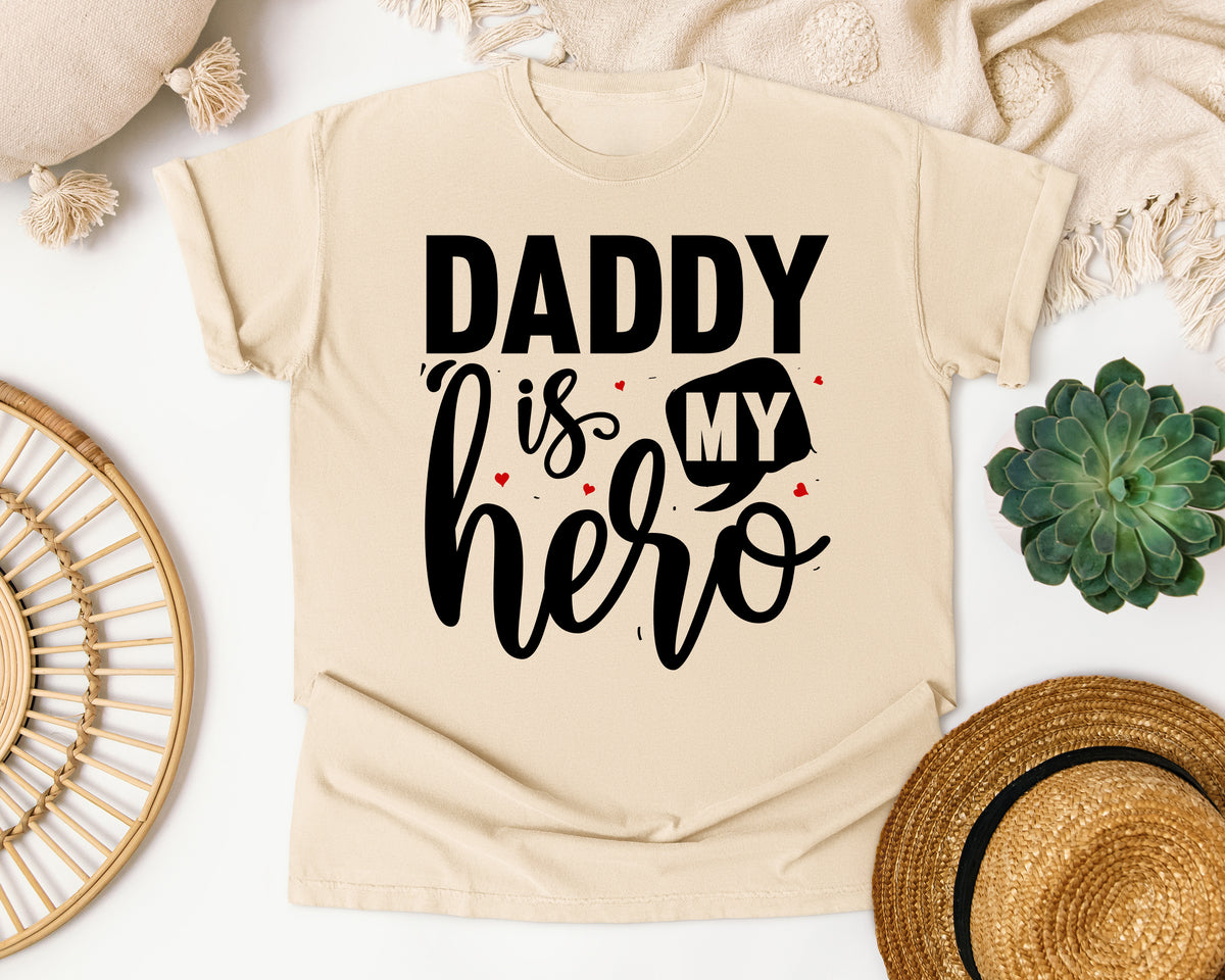 Daddy Is My Hero White 2 graphic tee in Ivory
