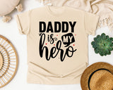 Daddy Is My Hero White 2 graphic tee in Ivory