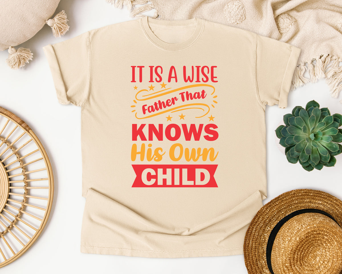 It Is A Wise Father That Knows His Own Child Red graphic tee in Ivory
