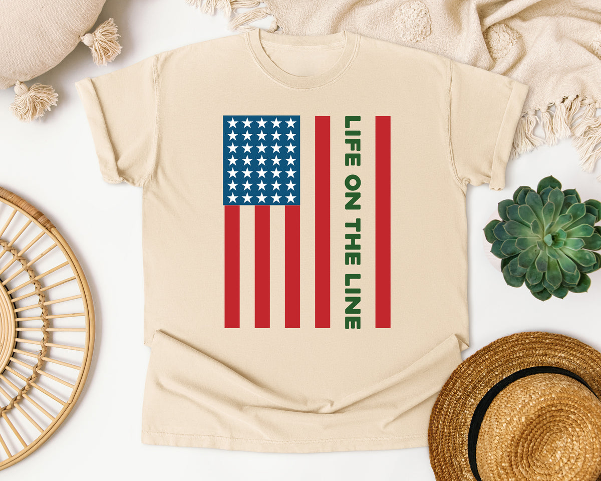 Life On The Line graphic tee in Ivory