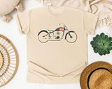 Patriotic Motorcycle graphic tee in Ivory