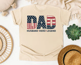 Dad Husband Hero Legend graphic tee in Ivory