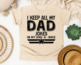I Keep All My Dad Jokes In My Dad-A-Base White 2 graphic tee in Ivory