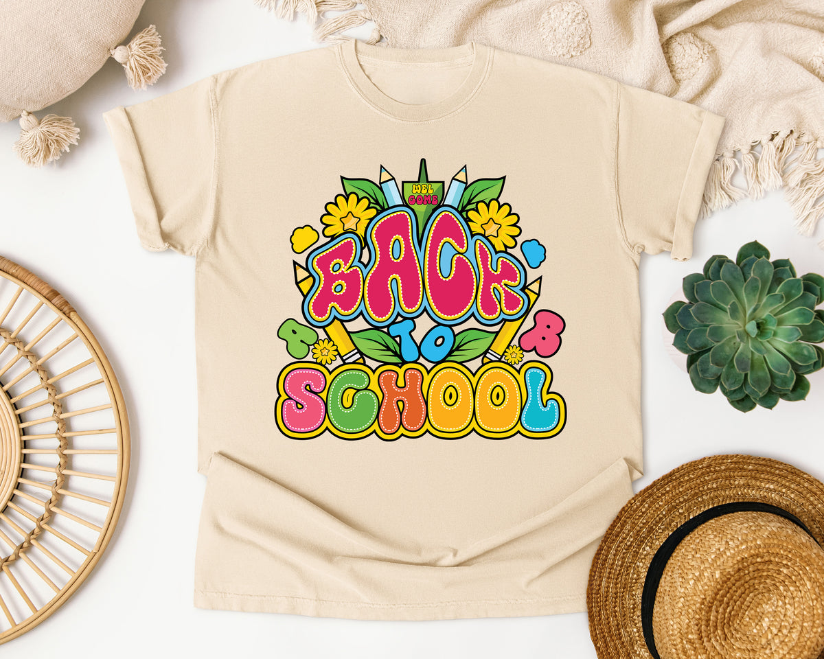 Back To School Bright graphic tee in Ivory