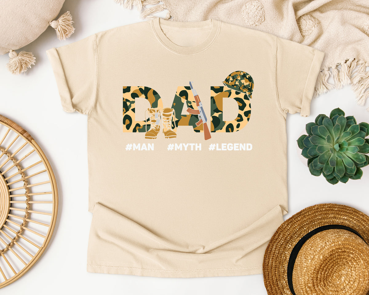 Dad Man Myth Legend Brown graphic tee in Ivory