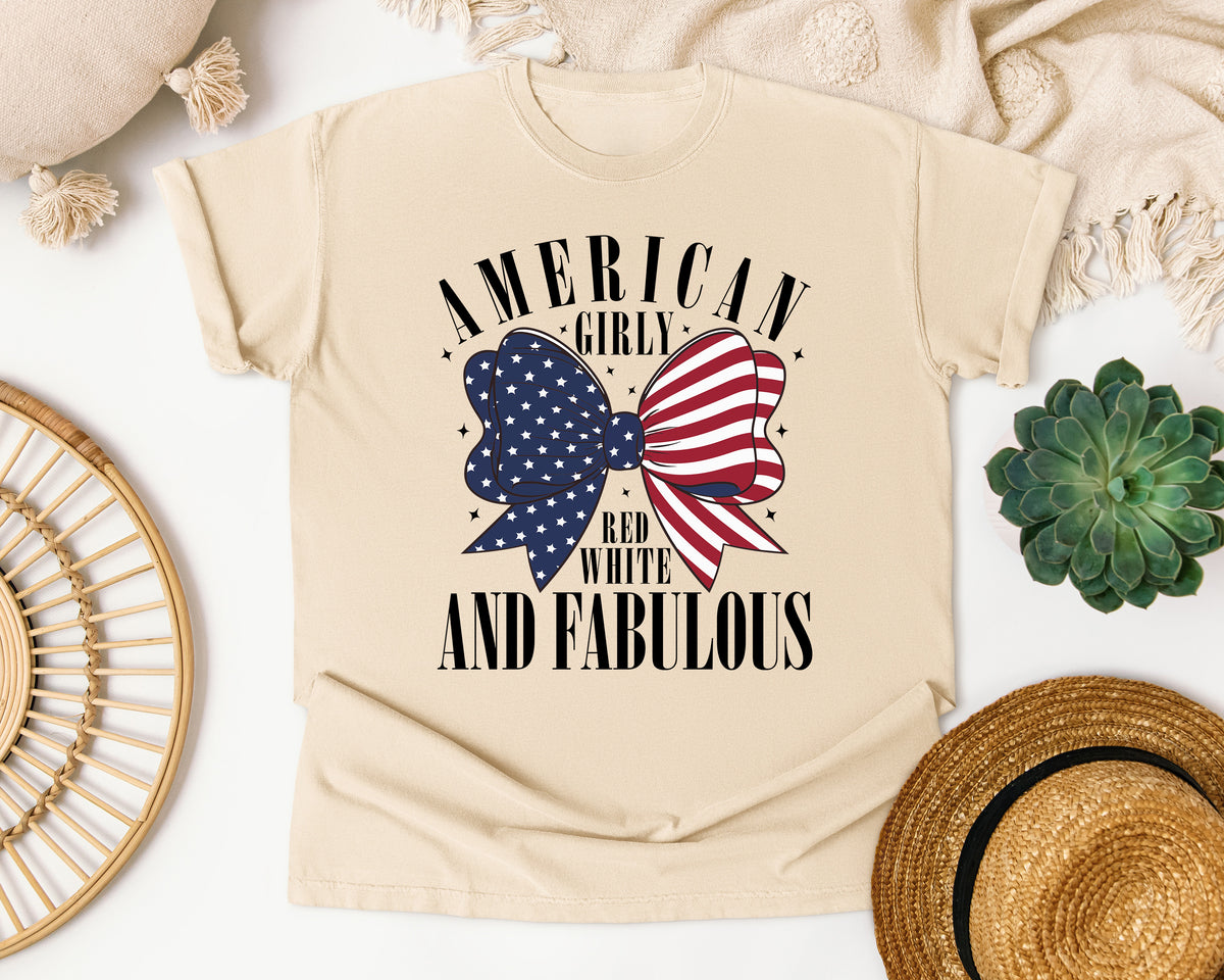 American Girly Red White And Fabulous graphic tee in Ivory