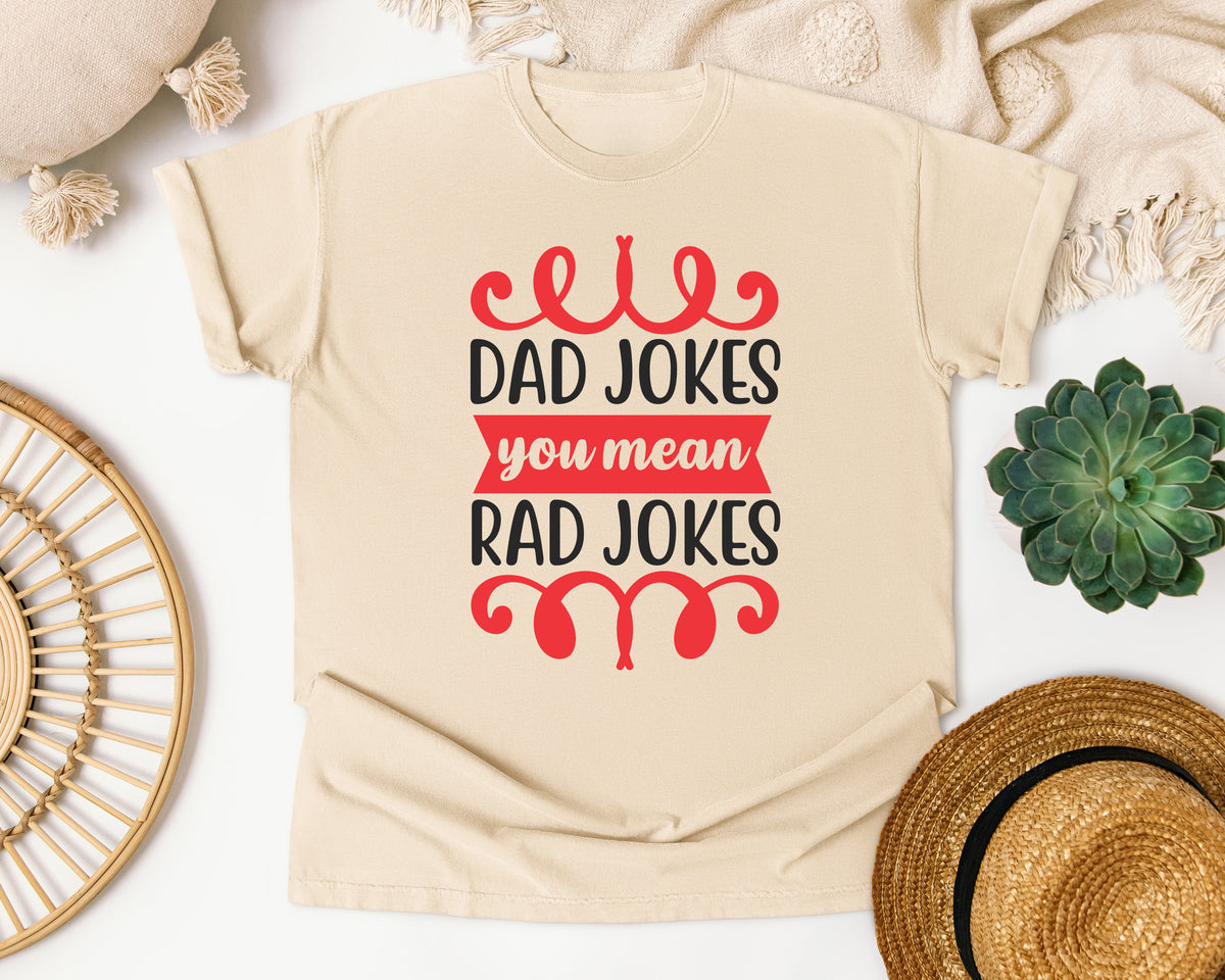 Dad Jokes You Mean Rad Jokes Red 2 graphic tee in Ivory