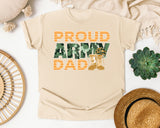 Proud Army Dad graphic tee in Ivory