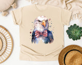Eagle With Patriotic Bow Tie graphic tee in Ivory