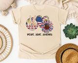 Peace Love America Grey graphic tee in Ivory