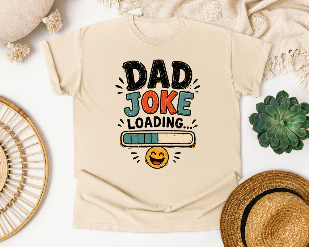 Dad Joke Loading Black graphic tee in Ivory