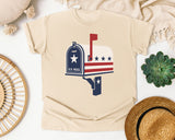 Patriotic US Mail Box graphic tee in Ivory