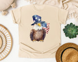 Eagle With Flag Hat graphic tee in Ivory