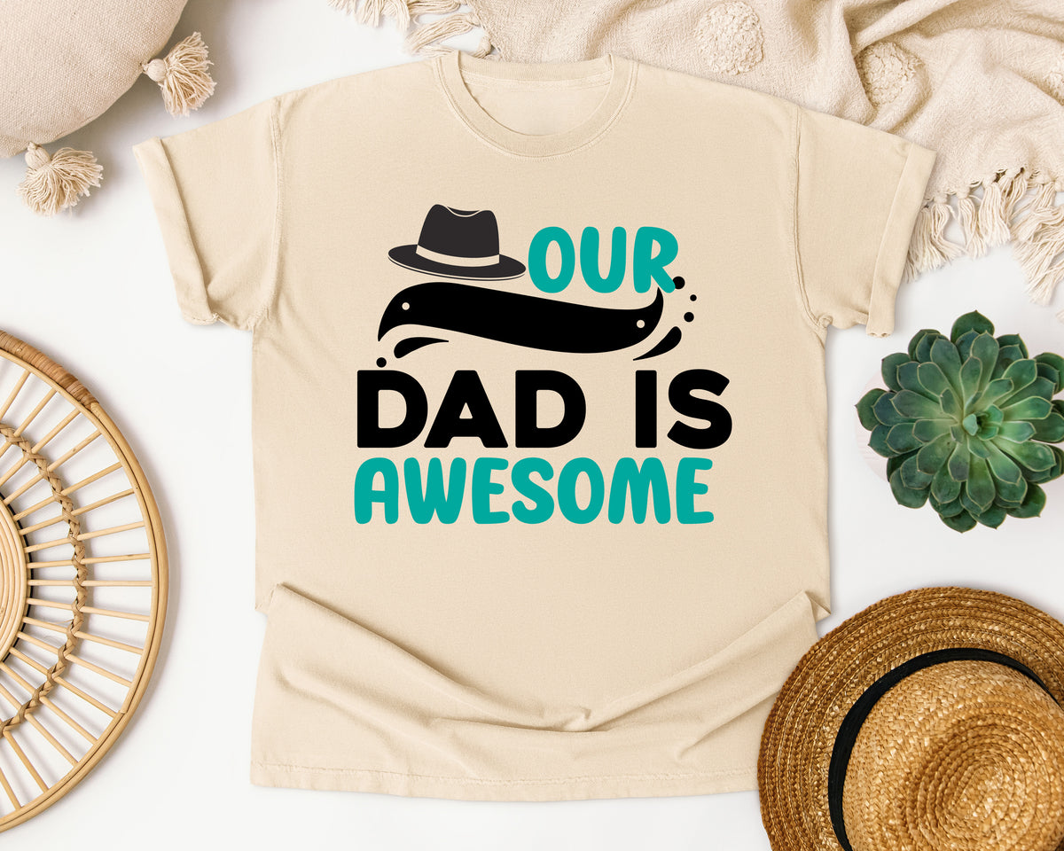 Our Dad Is Awesome graphic tee in Ivory