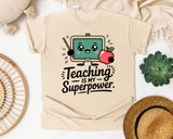 Teaching Is My Superpower graphic tee in Ivory