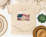 United We Stand Happy 4th Of July Grey graphic tee in Ivory