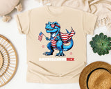 Amerisaurus Rex Grey graphic tee in Ivory