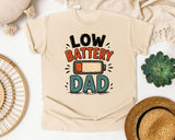 Low Battery Dad graphic tee in Ivory