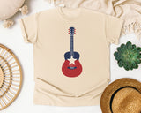Patriotic Acoustic Guitar graphic tee in Ivory