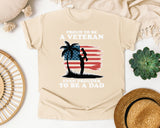 Proud To Be A Veteran Even Prouder To Be A Dad graphic tee in Ivory