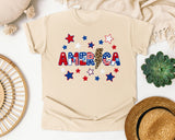 America Grey graphic tee in Ivory