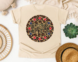 1776 Leopard Circle graphic tee in Ivory