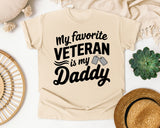 My Favorite Veteran Is My Daddy White graphic tee in Ivory