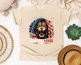 Home Of The Brave Fearless And Free graphic tee in Ivory