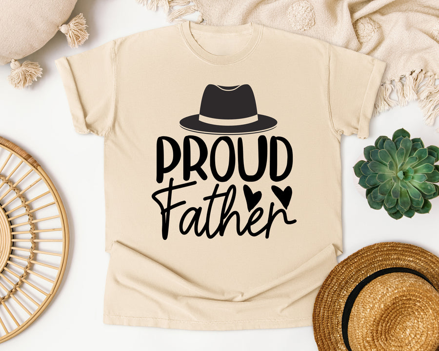 Proud Father Black graphic tee in Ivory