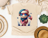 Sheep With American Flag graphic tee in Ivory
