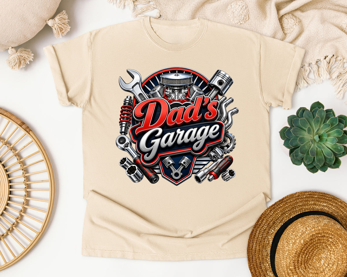 Dad's Garage Grey graphic tee in Ivory