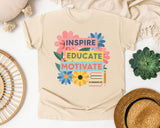 Inspire Educate Motivate graphic tee in Ivory